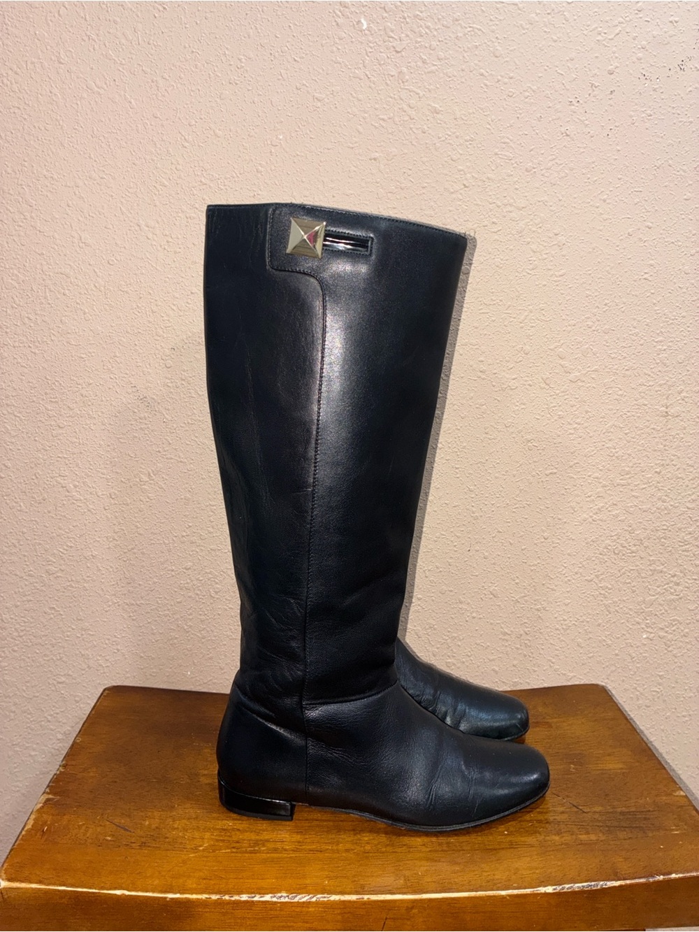 kate spade Black Leather Heeled Boots
